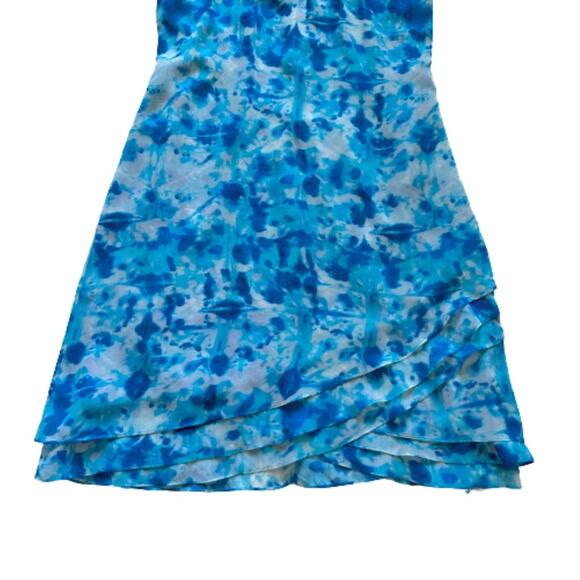 Calvin Klein Dress Blue Watercolor Sleeveless Knee Length Shift Trapeze Size 4 - Picture 8 of 12